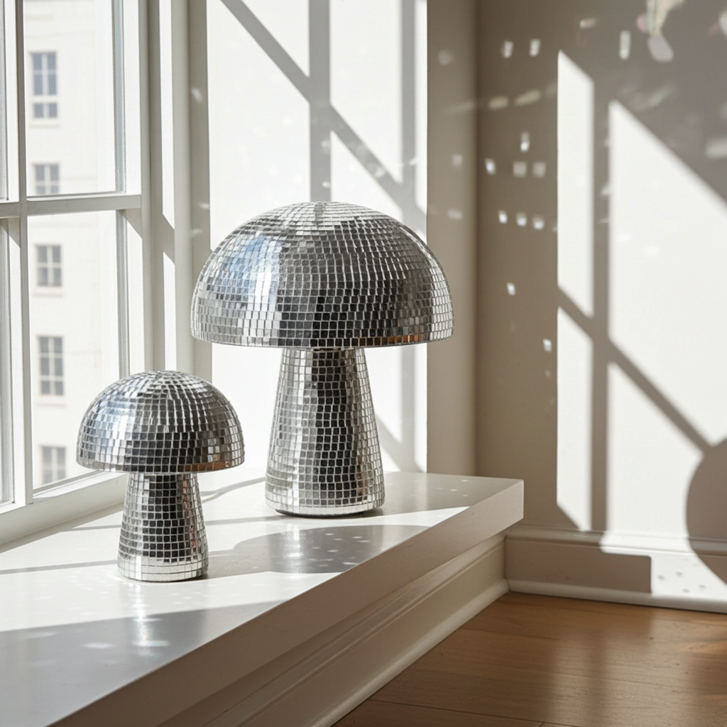 Champignon Disco Miroir – Décoration Réfléchissante Rétro