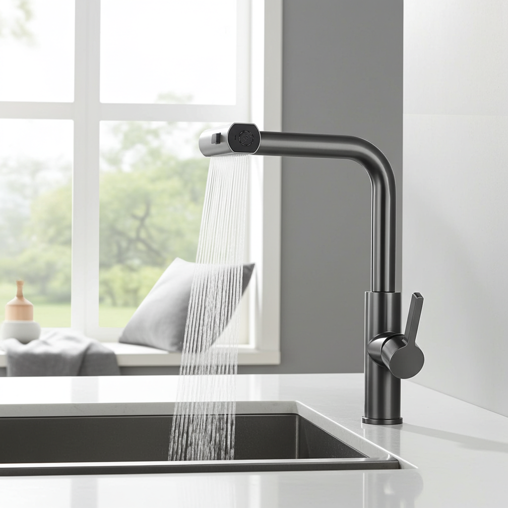 CascadeSink – Robinet de cuisine cascade design moderne | 360°
